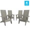 Flash Furniture Gray Modern 4 Slat Back Adirondack Chairs, PK4 4-JJ-C14509-GY-GG - alternate 10
